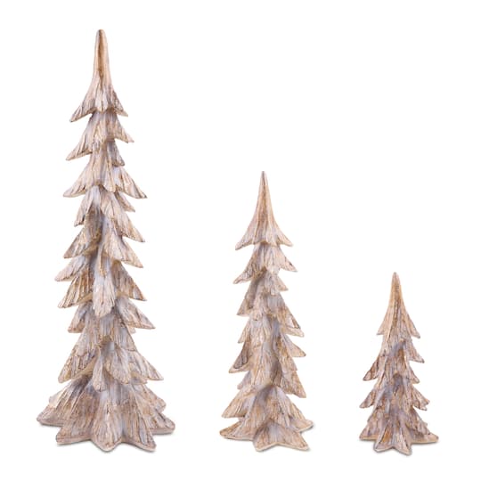 Melrose Carved Pine Tree Set
